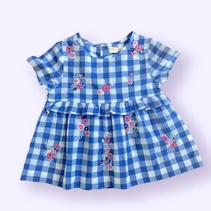 Sweet Magnolia Blue Gingham Embroidered Toddler Dress